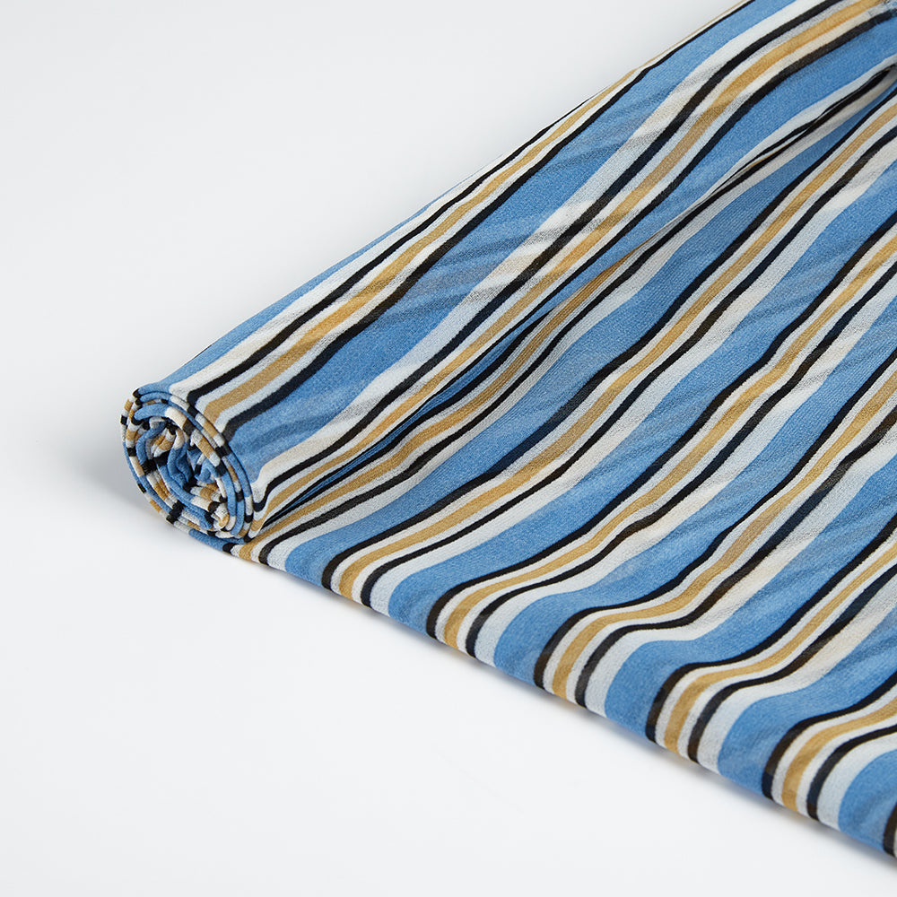 Polyester Stripes Pattern Chiffon Fabric - Kool Fabrics