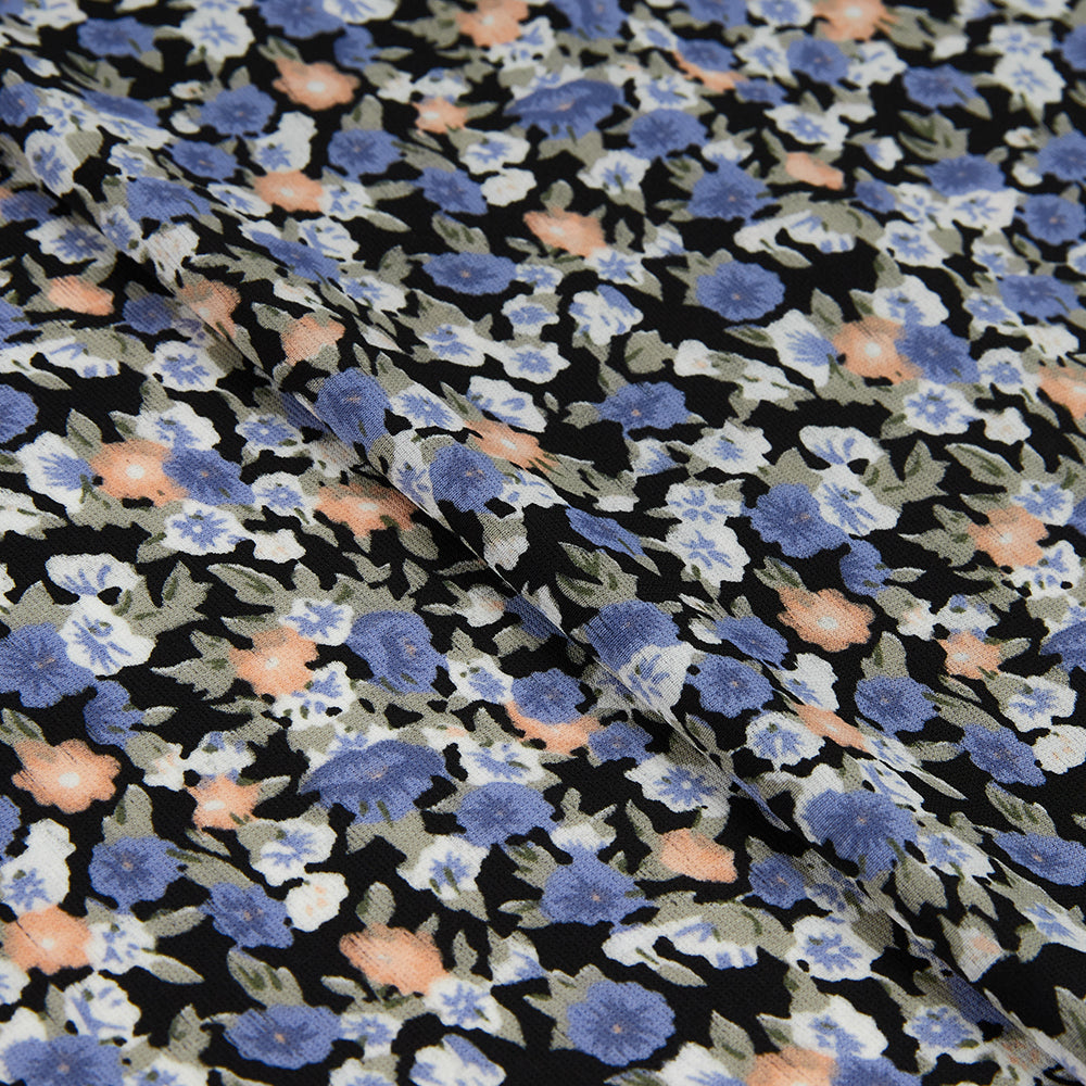 Polyester Flower Pattern Printed Fabric - Kool Fabrics