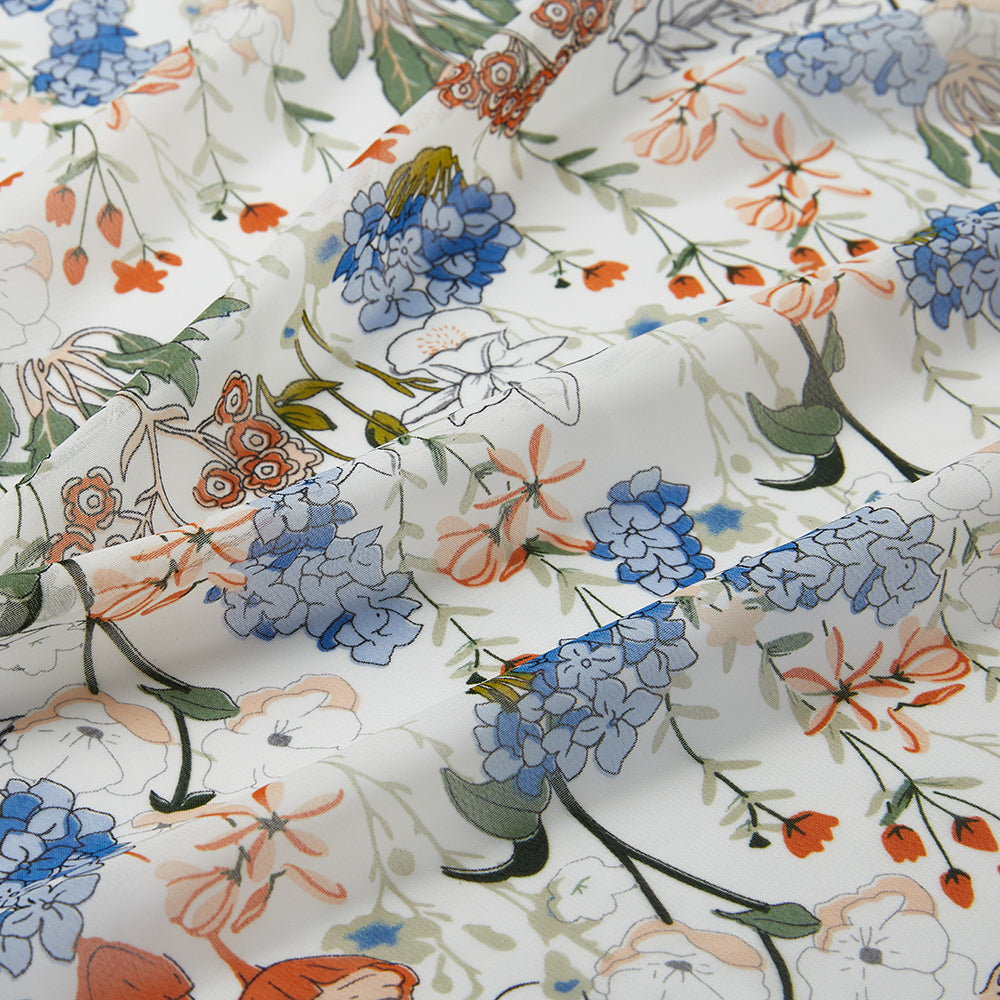 Polyester Flower Pattern Chiffon Fabric - Kool Fabrics