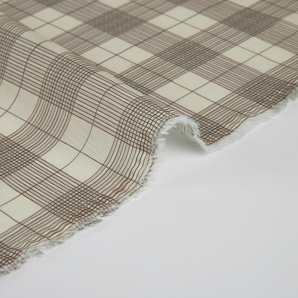 Polyester Check Pattern Printed Fabric