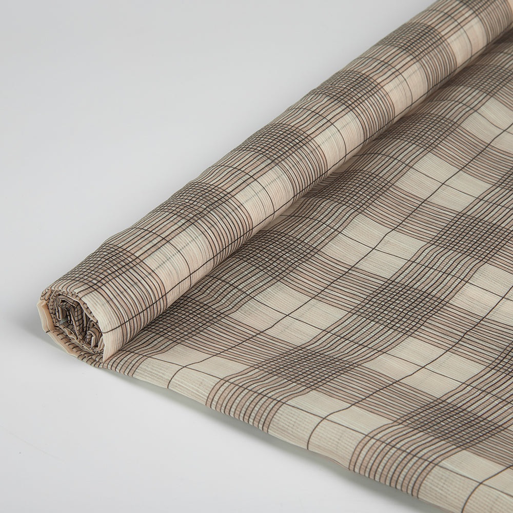 Polyester Check Pattern Printed Fabric