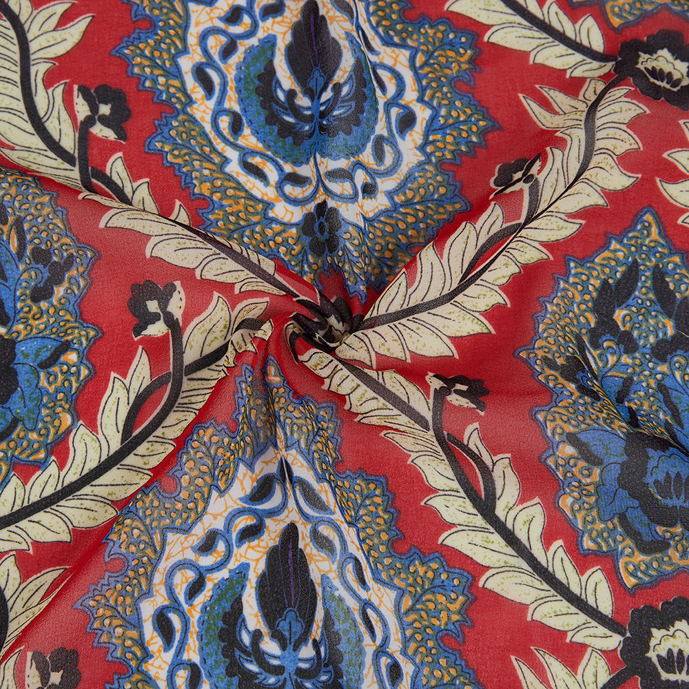 Polyester Ancient Pattern Chiffon Fabric - Kool Fabrics