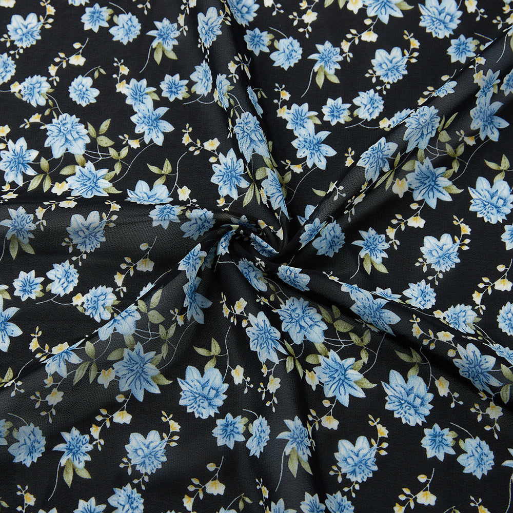 Polyester Flower Pattern Chiffon Fabric - Kool Fabrics