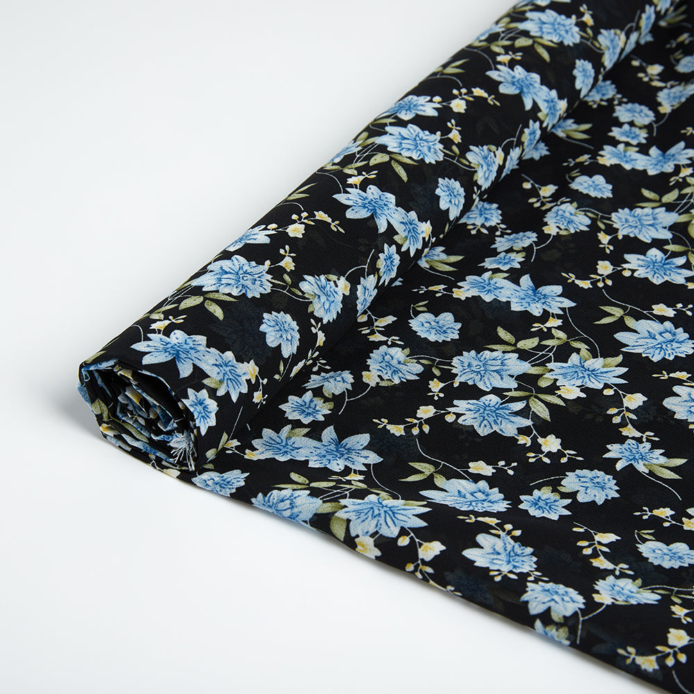 Polyester Flower Pattern Chiffon Fabric - Kool Fabrics