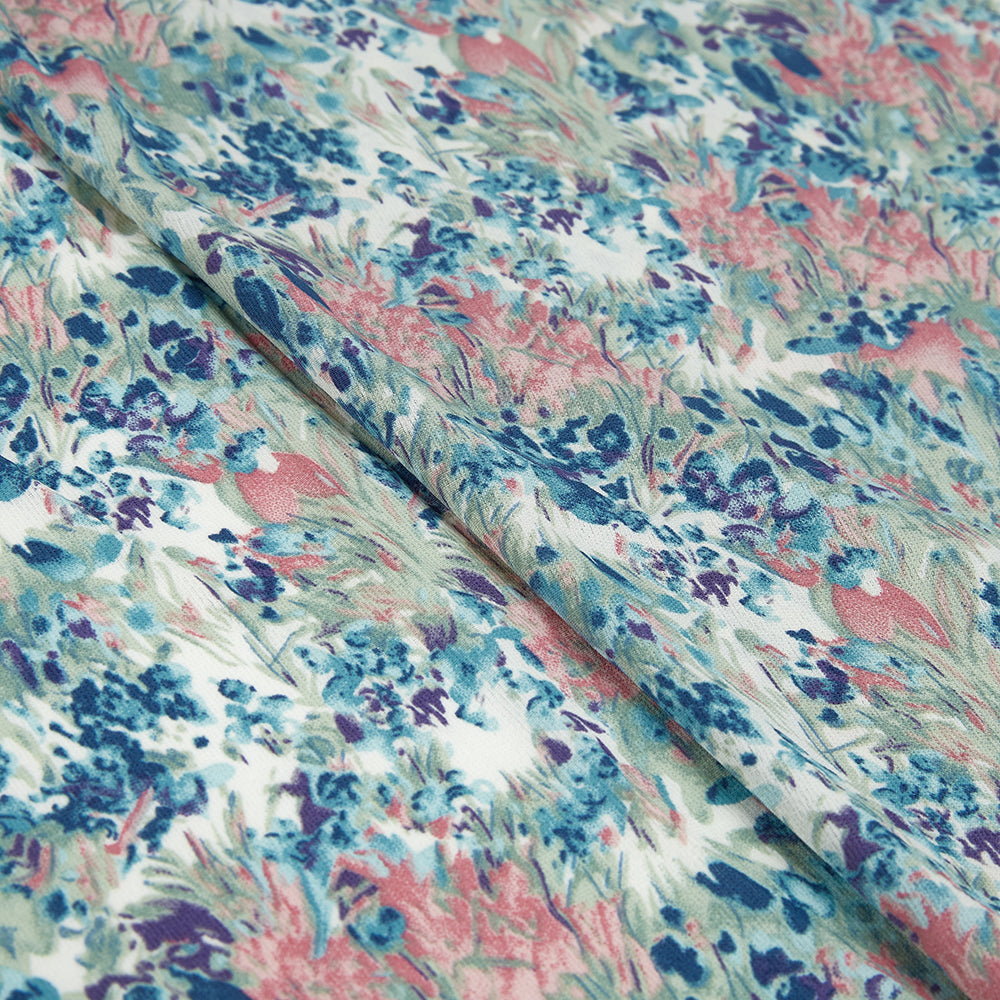 Polyester Flower Pattern Chiffon Fabric - Kool Fabrics