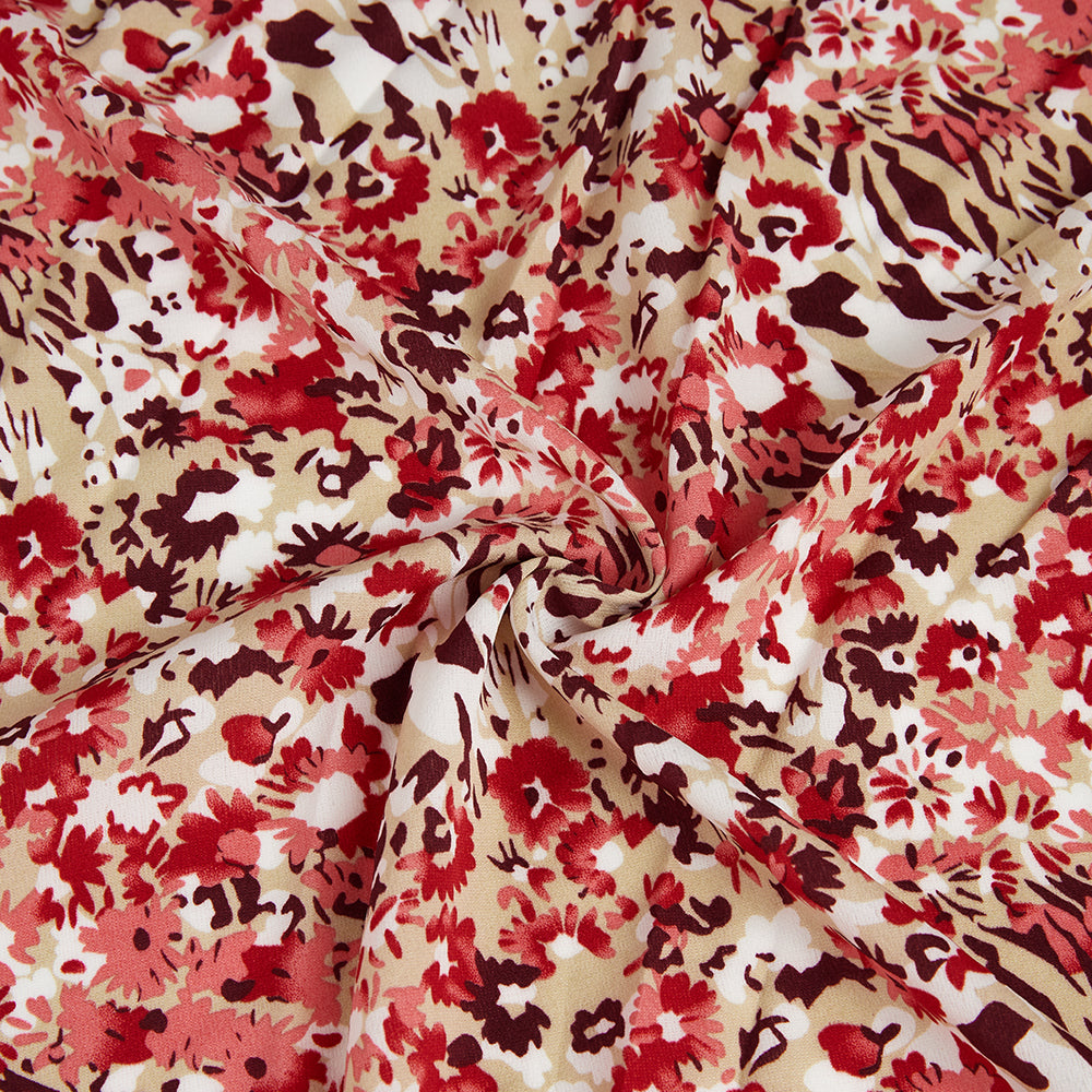 Polyester Flower Pattern Chiffon Fabric - Kool Fabrics