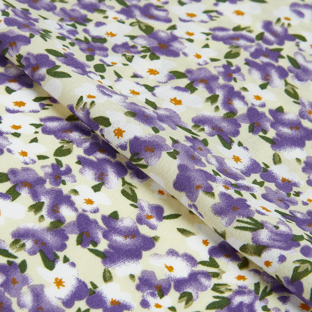 Polyester Flower Pattern Chiffon Fabric - Kool Fabrics