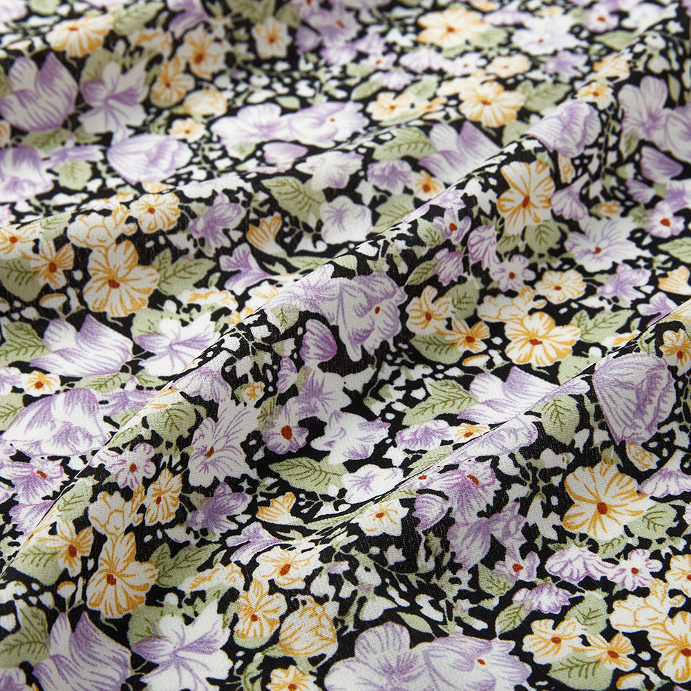 Polyester Flower Pattern Chiffon Fabric - Kool Fabrics