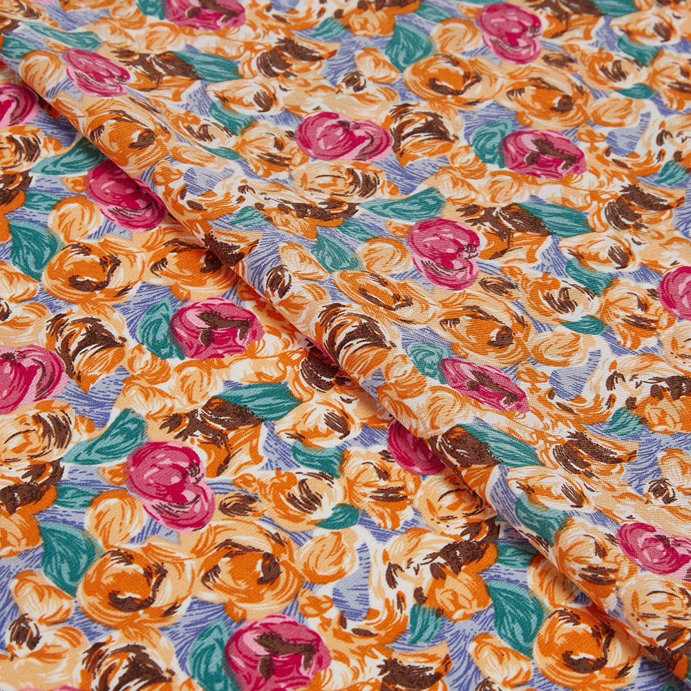 Polyester Flower Pattern Printed Fabric - Kool Fabrics