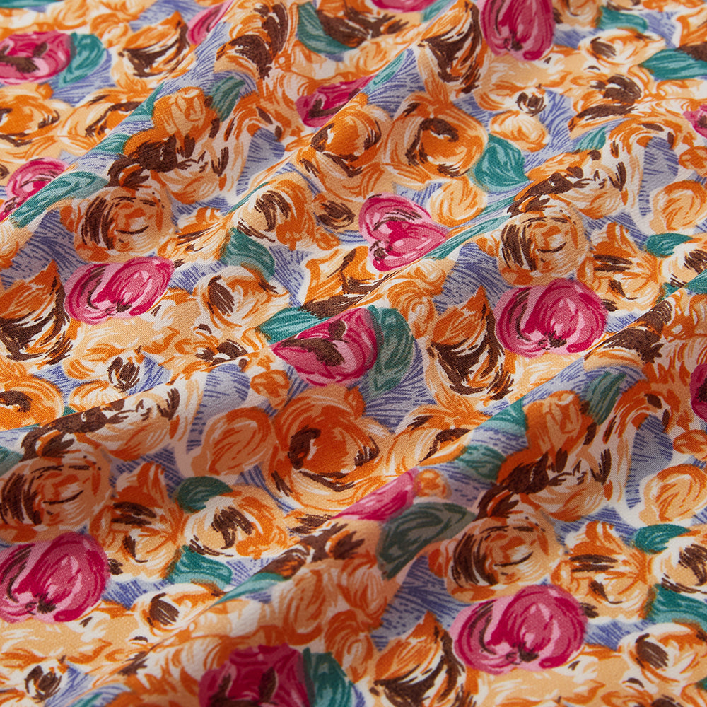 Polyester Flower Pattern Printed Fabric - Kool Fabrics