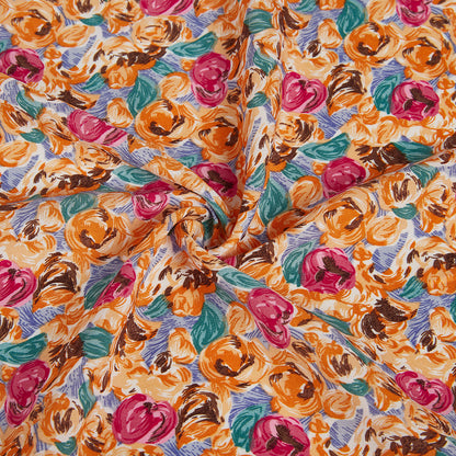 Polyester Flower Pattern Printed Fabric - Kool Fabrics