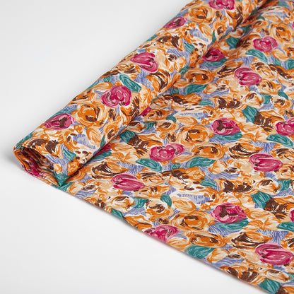 Polyester Flower Pattern Printed Fabric - Kool Fabrics