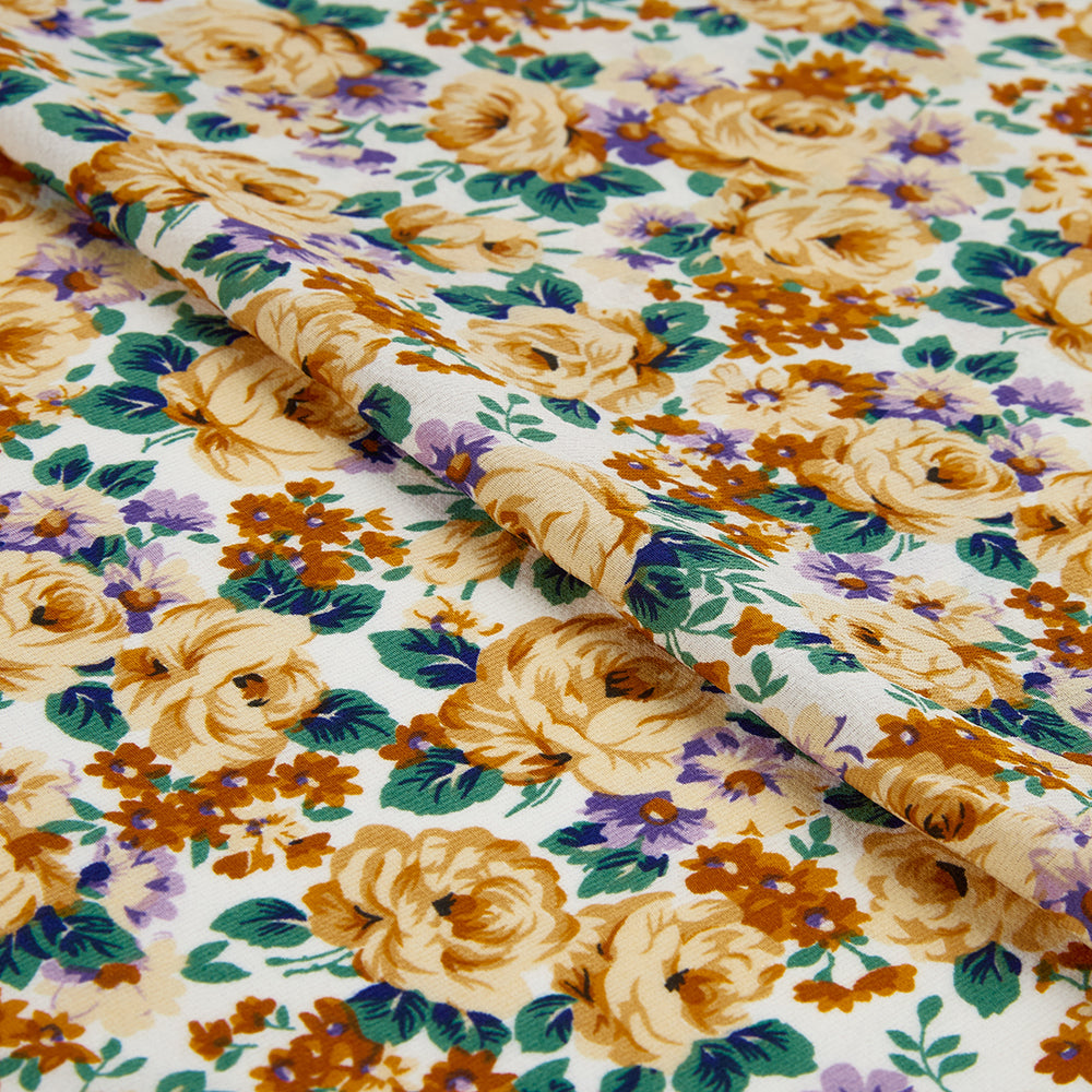 Polyester Flower Pattern Chiffon Fabric - Kool Fabrics