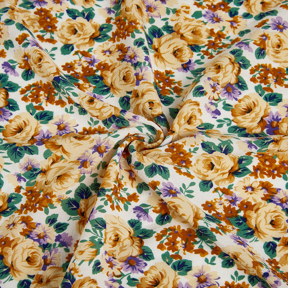 Polyester Flower Pattern Chiffon Fabric - Kool Fabrics