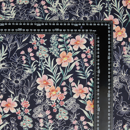 Polyester Leaf Pattern Chiffon Fabric - Kool Fabrics