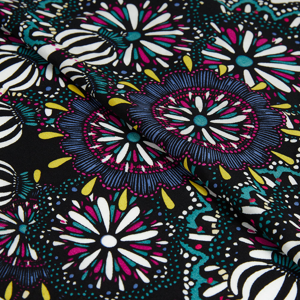 Rayon Flower Pattern Printed Fabric - Kool Fabrics