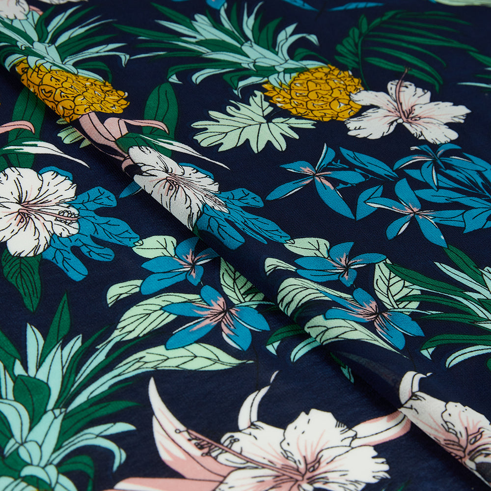 Polyester Flower Pattern Printed Fabric - Kool Fabrics