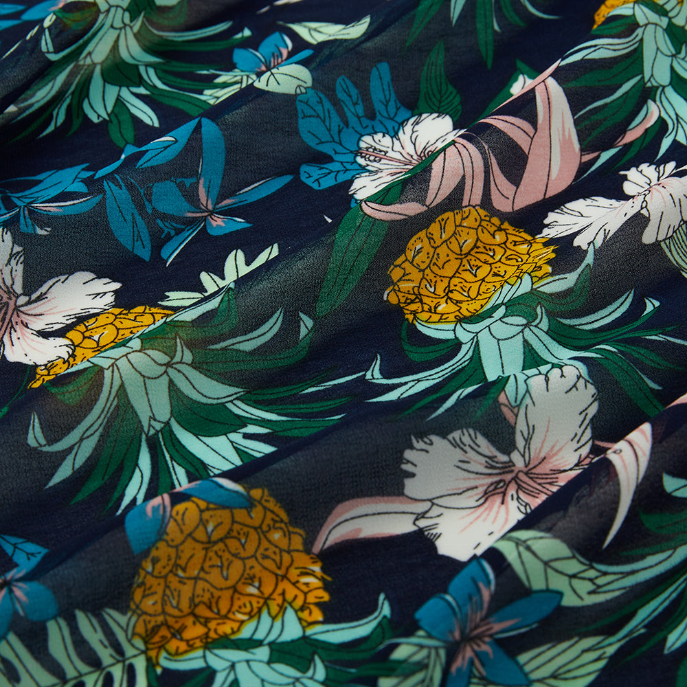 Polyester Flower Pattern Printed Fabric - Kool Fabrics