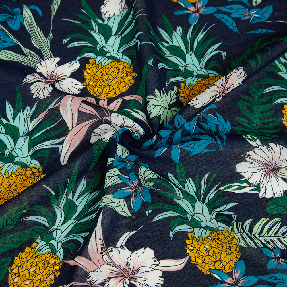 Polyester Flower Pattern Printed Fabric - Kool Fabrics