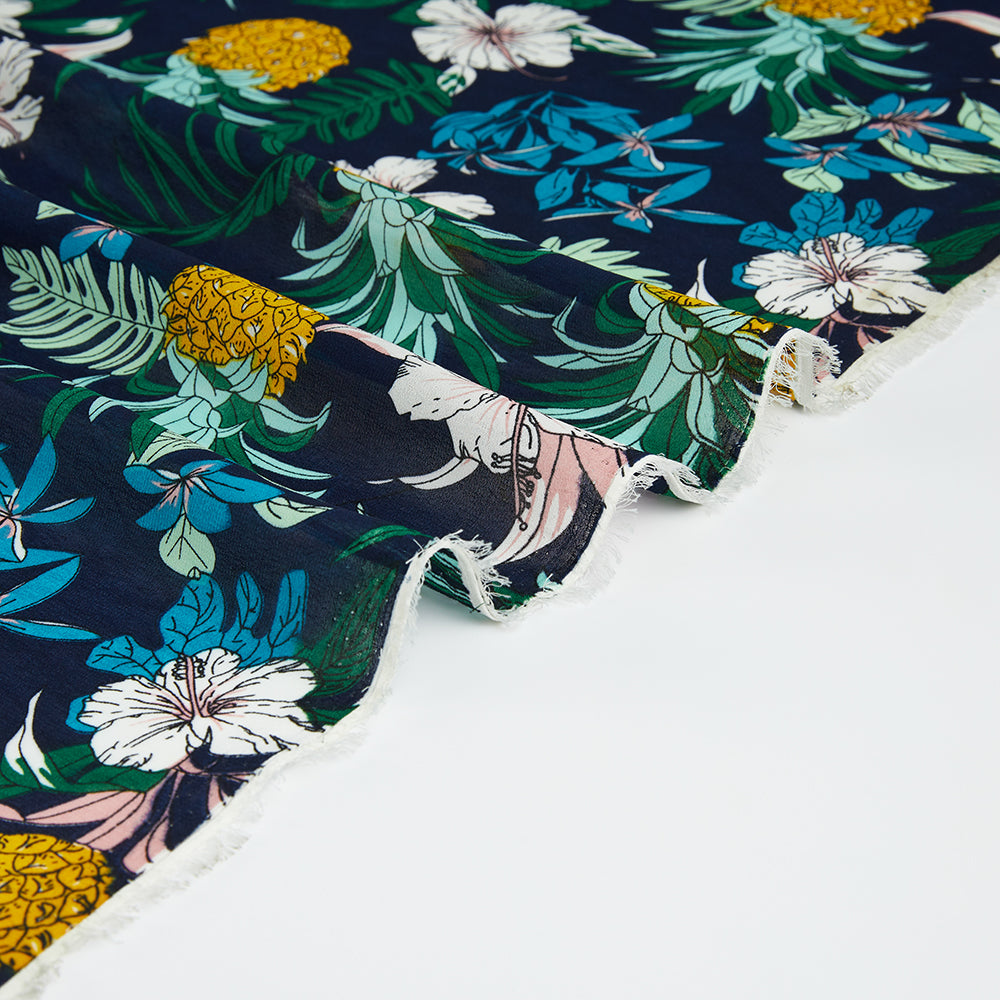 Polyester Flower Pattern Printed Fabric - Kool Fabrics