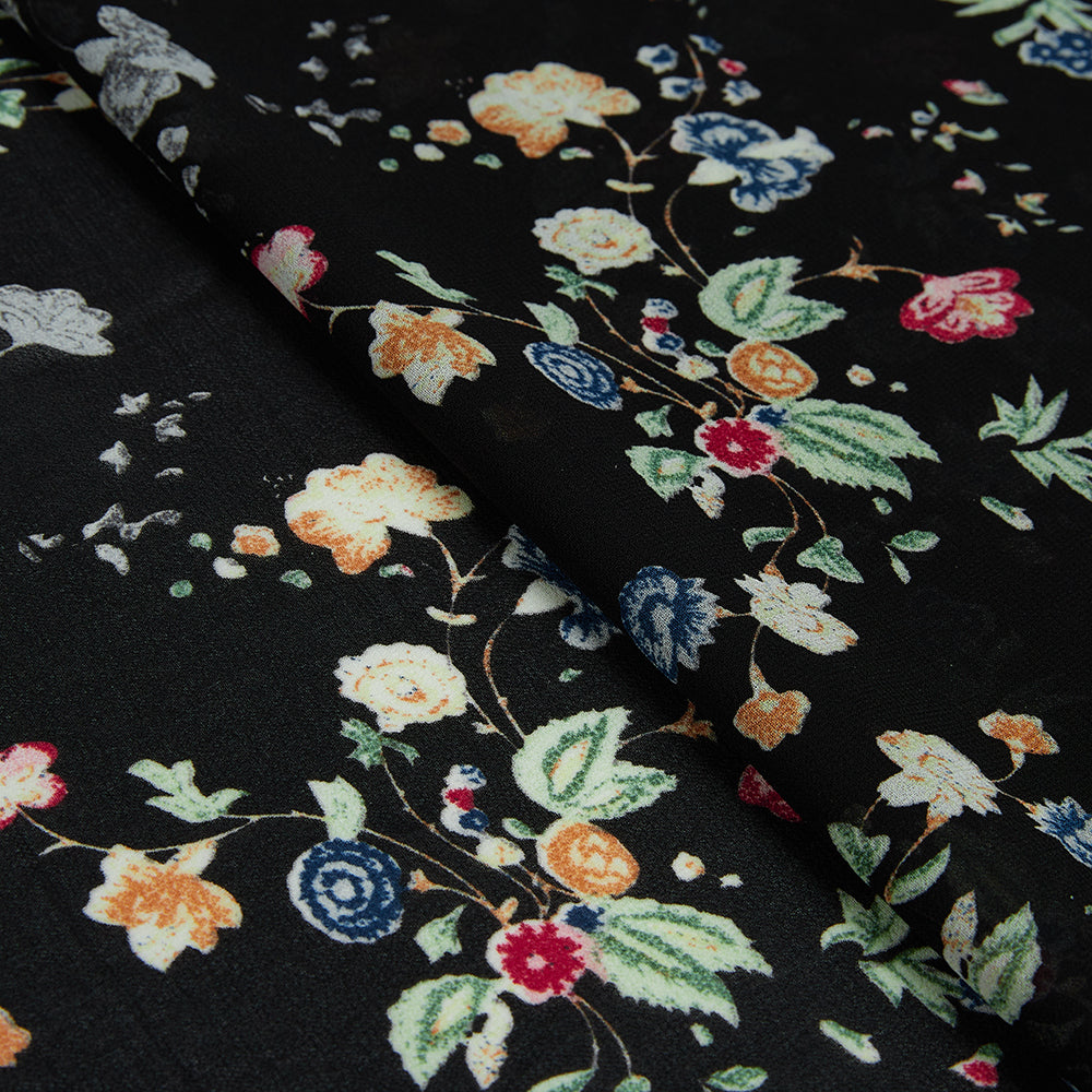 Polyester Flower Pattern Chiffon Fabric - Kool Fabrics