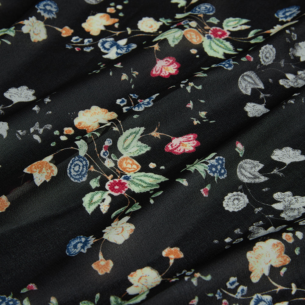 Polyester Flower Pattern Chiffon Fabric - Kool Fabrics