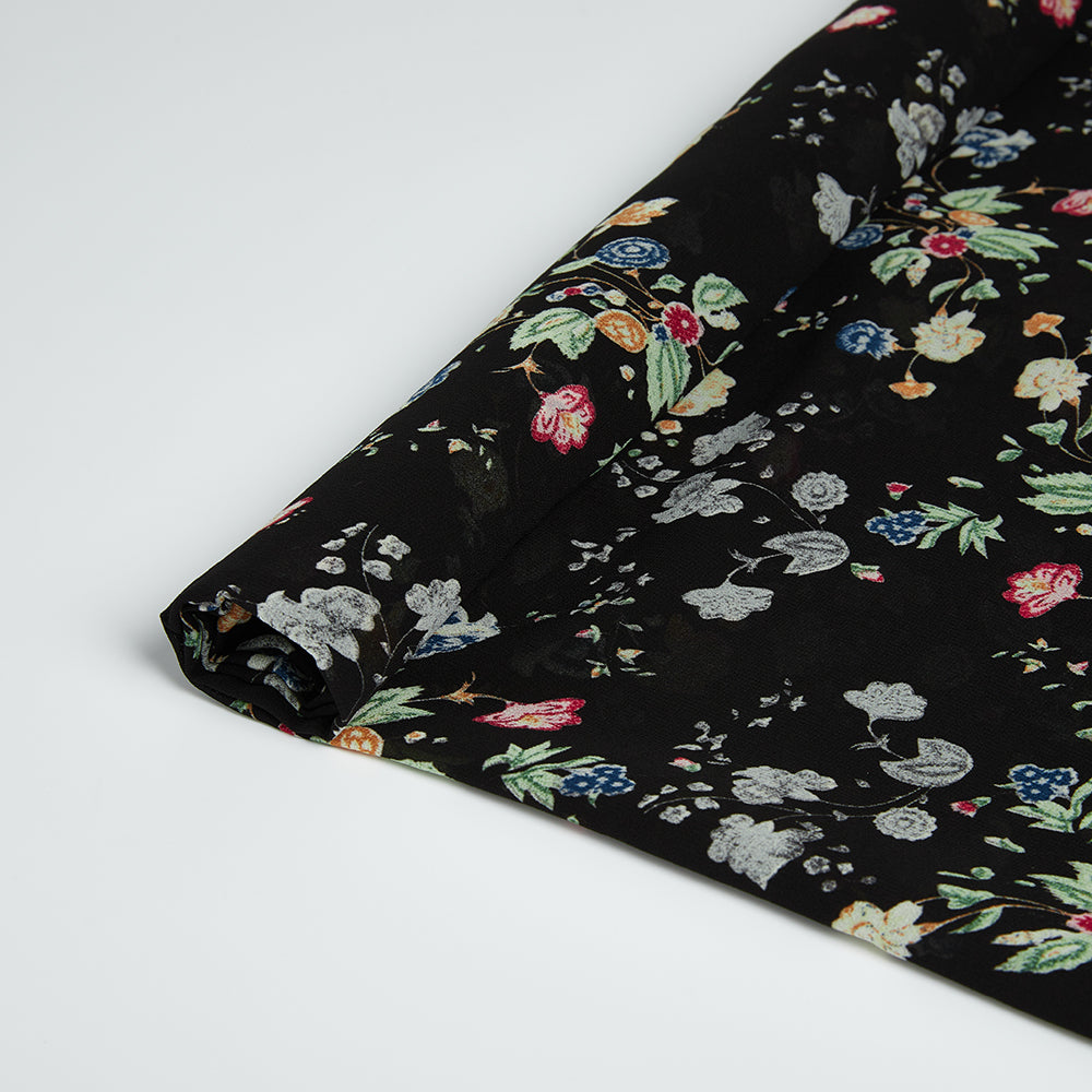 Polyester Flower Pattern Chiffon Fabric - Kool Fabrics