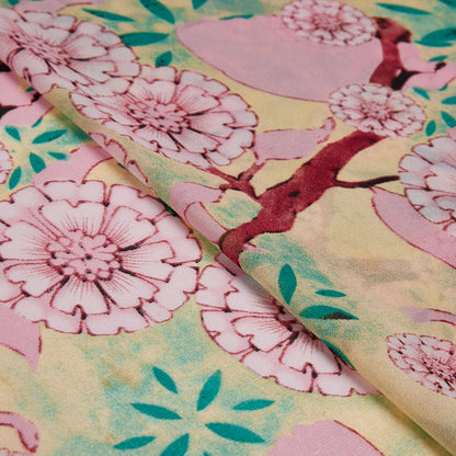 Polyester Flower Pattern Printed Fabric - Kool Fabrics