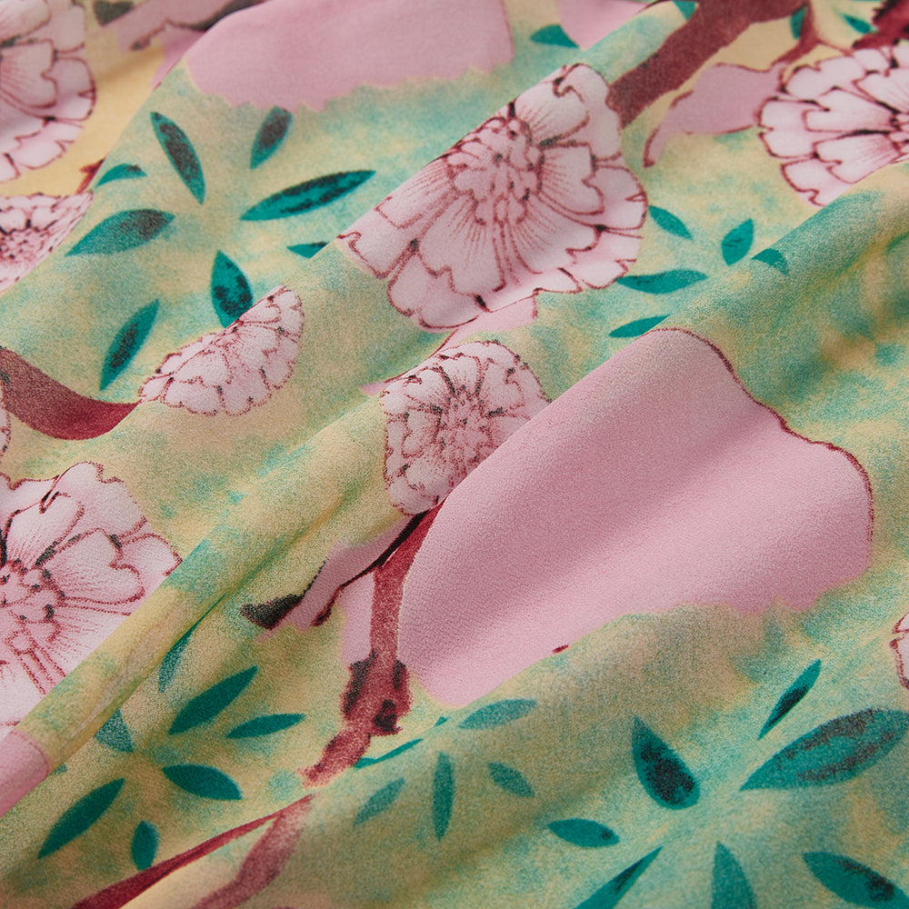 Polyester Flower Pattern Printed Fabric - Kool Fabrics