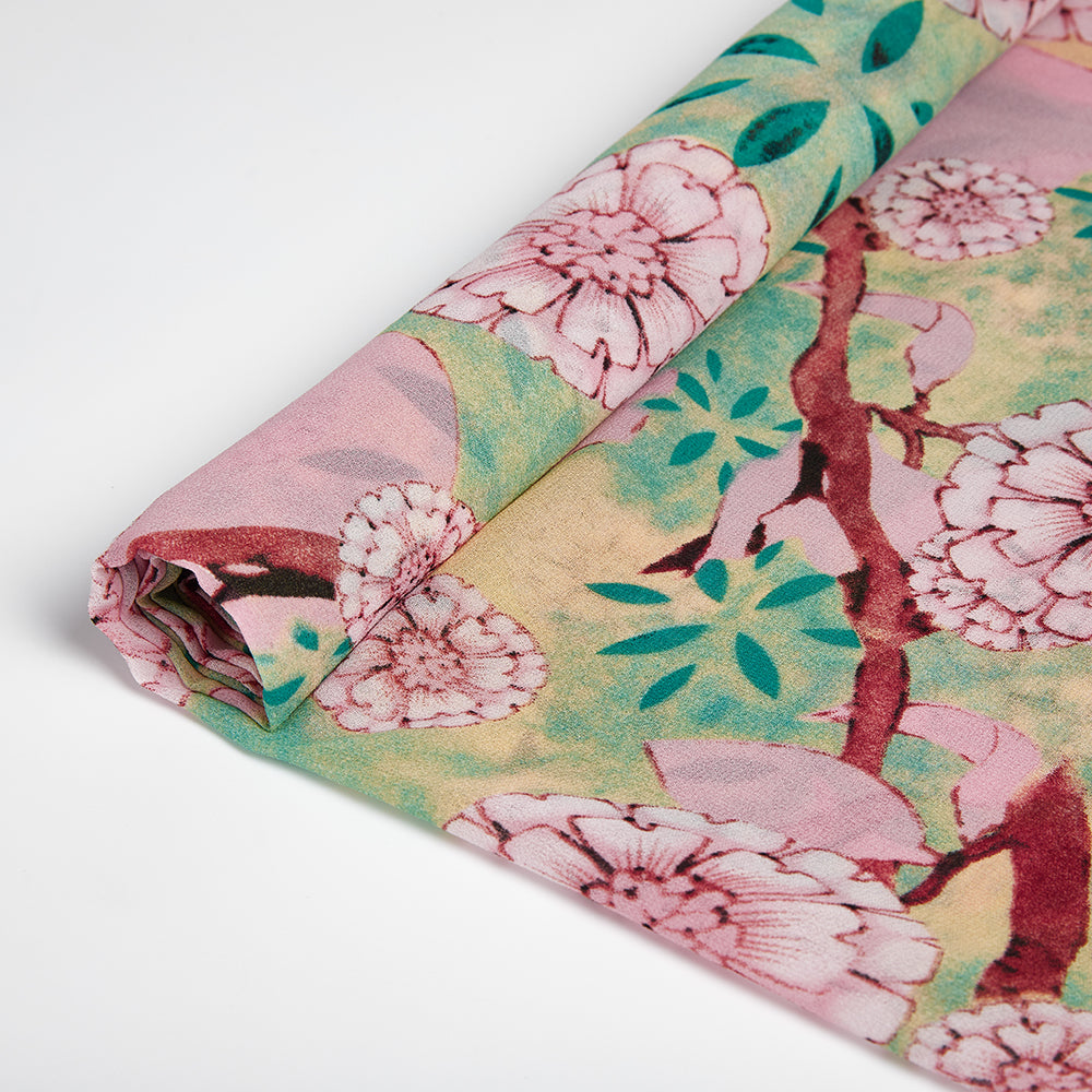 Polyester Flower Pattern Printed Fabric - Kool Fabrics