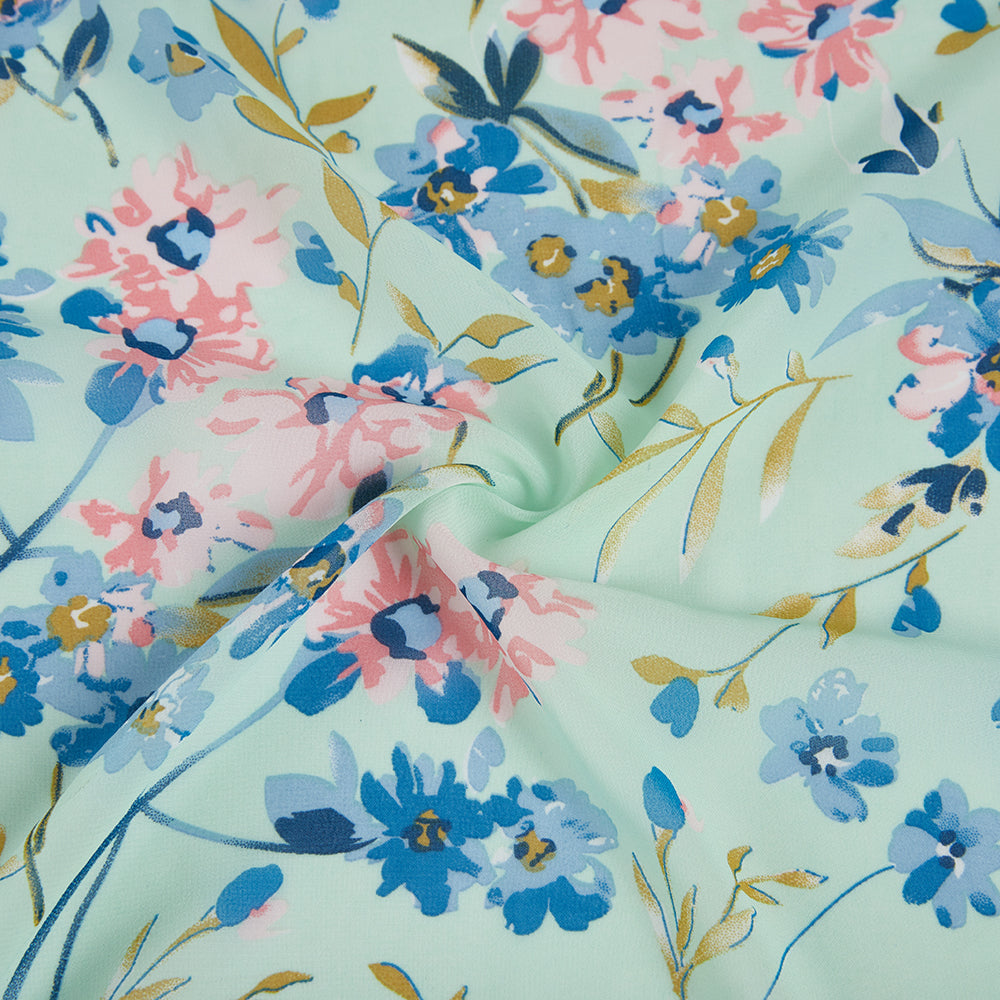 Polyester Flower Pattern Chiffon Fabric - Kool Fabrics