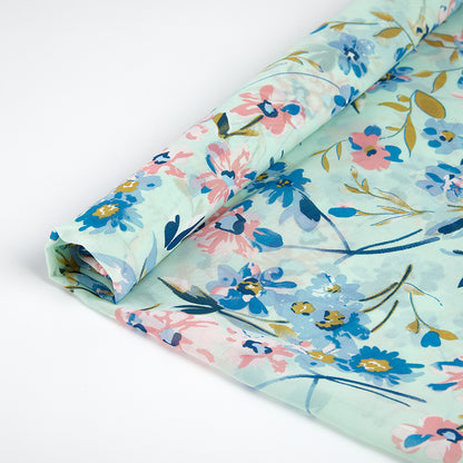 Polyester Flower Pattern Chiffon Fabric - Kool Fabrics