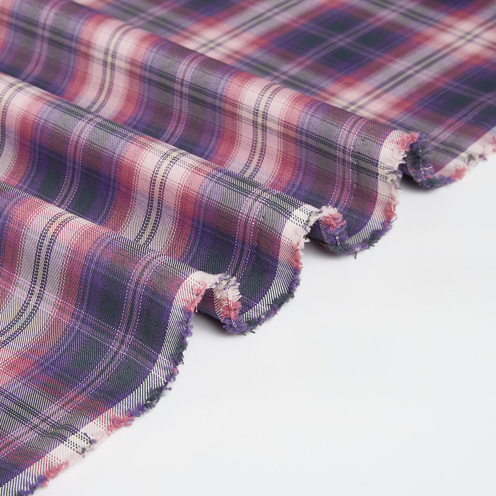 Polyester Check Pattern Twill Fabric