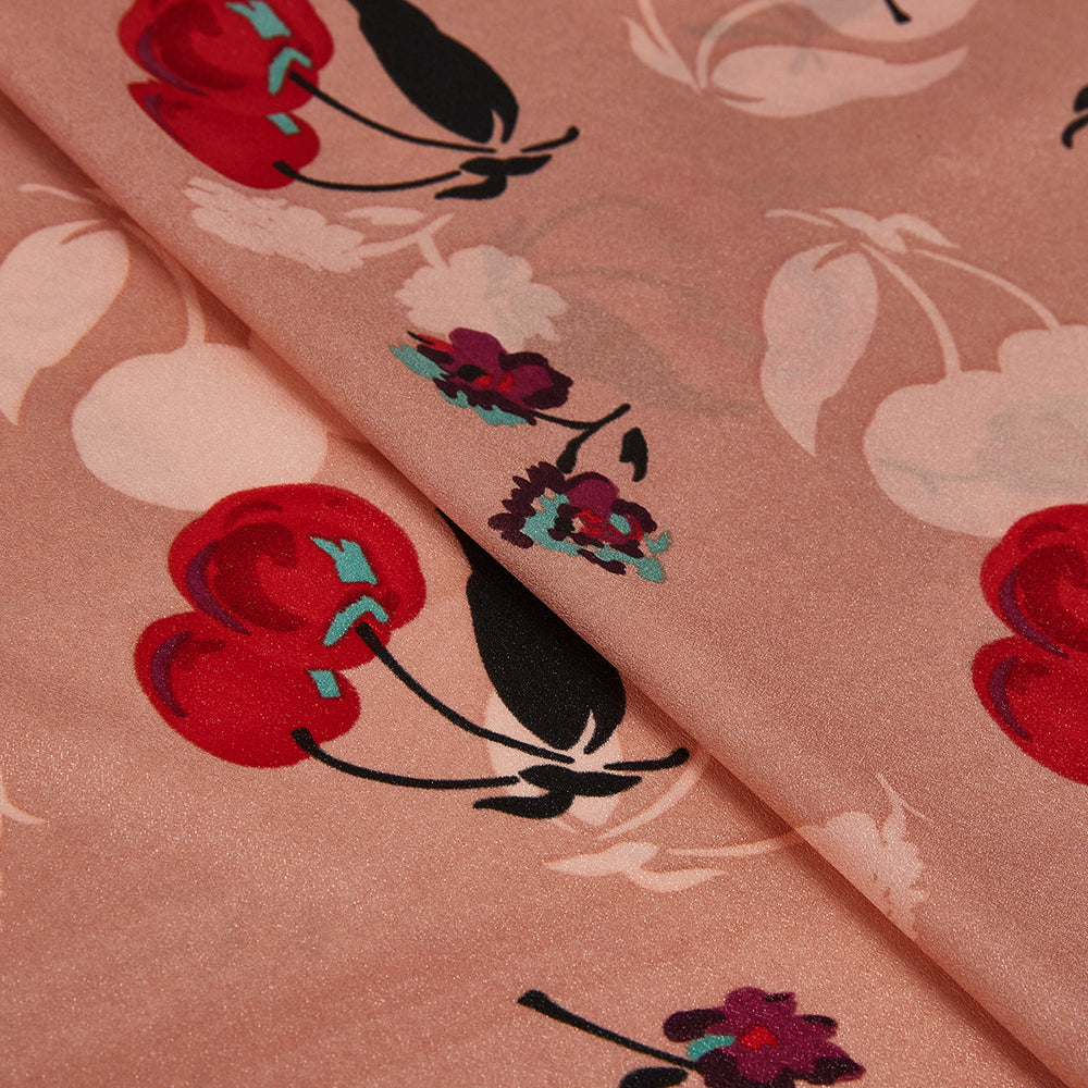 Polyester Fruit Pattern Chiffon Fabric