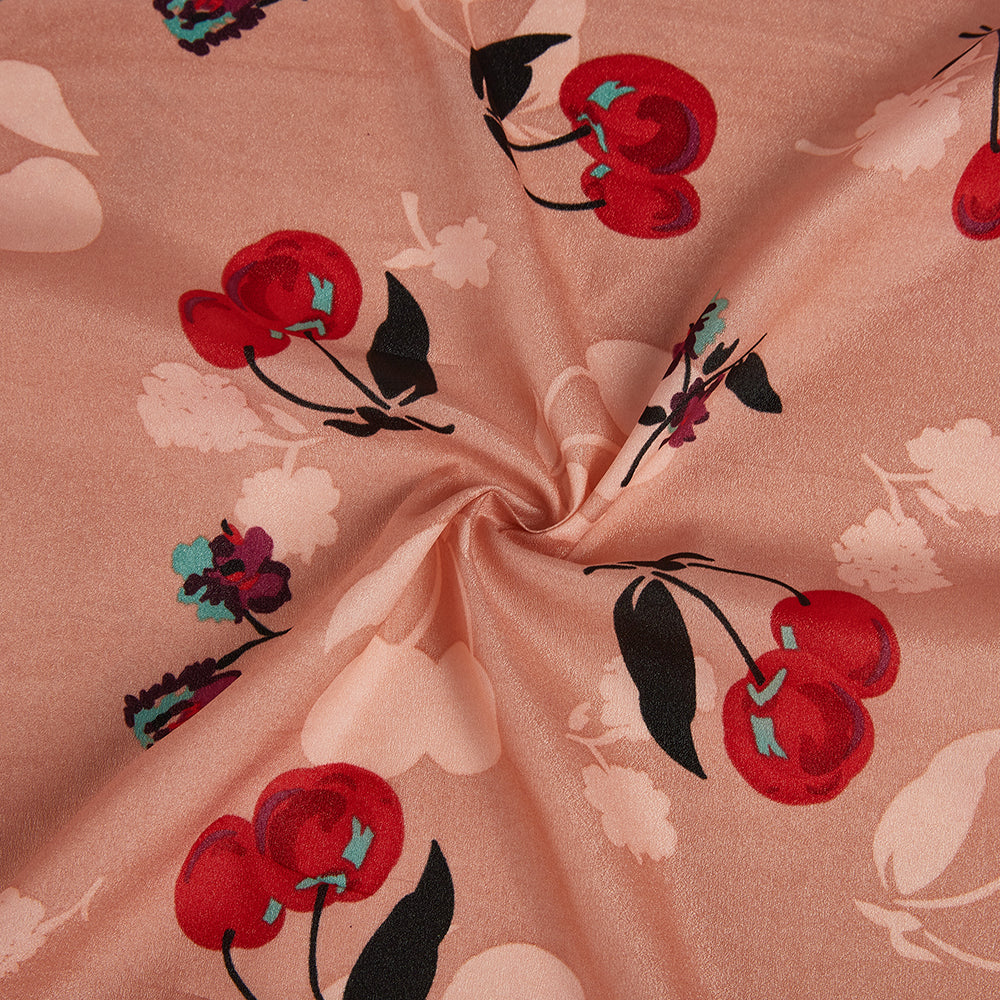 Polyester Fruit Pattern Chiffon Fabric