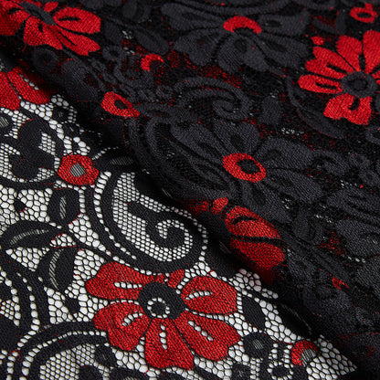 Nylon Flower Pattern Lace Fabric