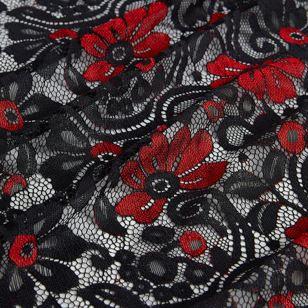 Nylon Flower Pattern Lace Fabric