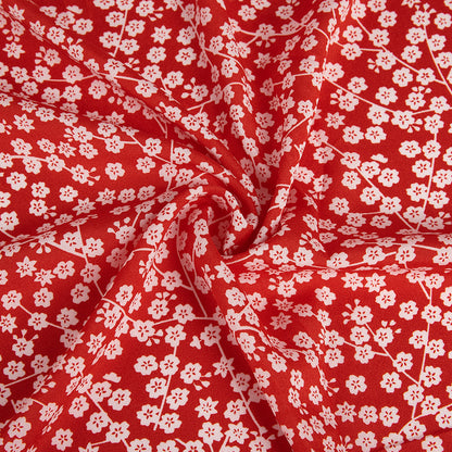 Polyester Spandex Flower Pattern Printed Fabric