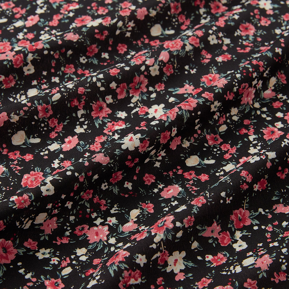 Polyester Flower Pattern Chiffon Fabric