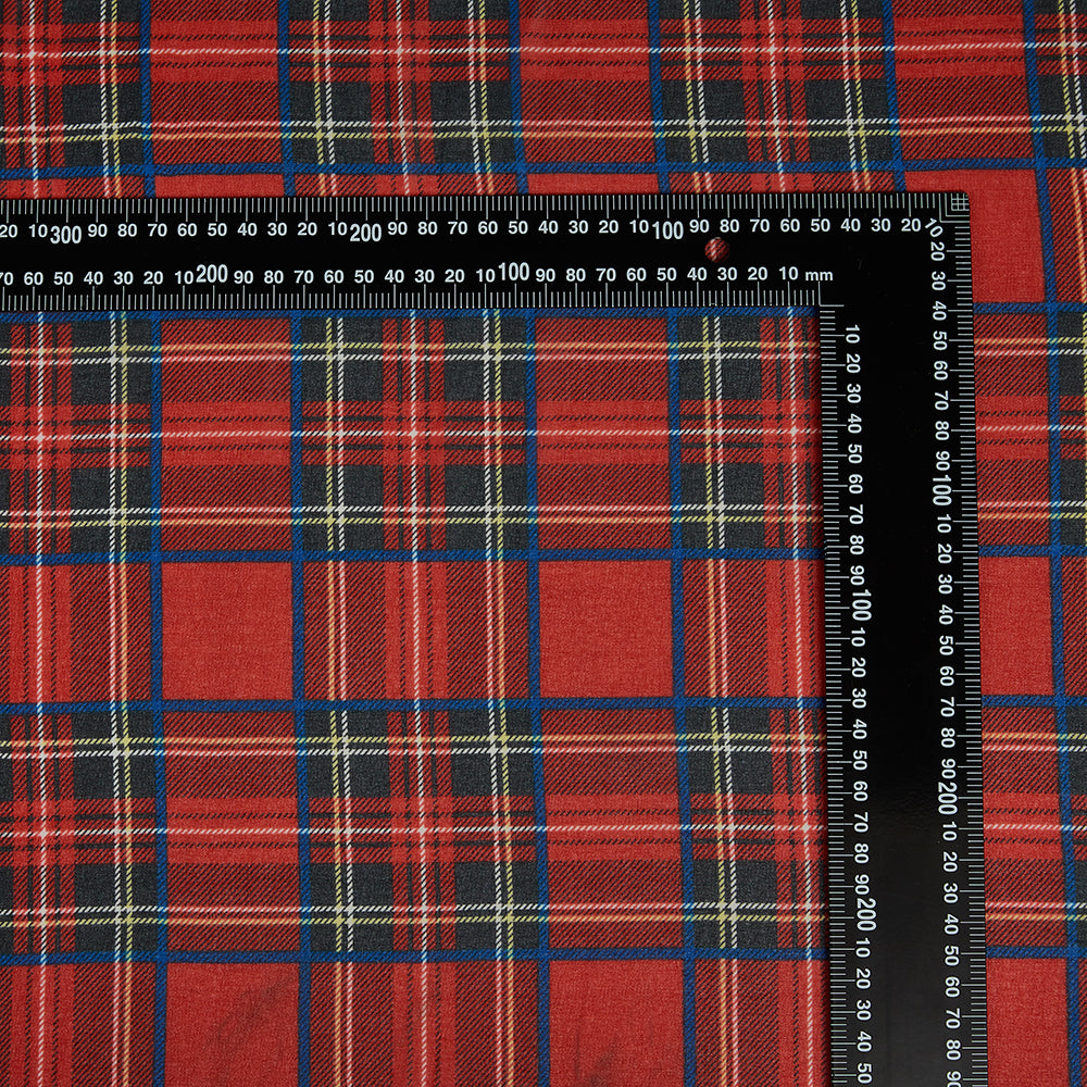 Polyester Check Pattern Chiffon Printed Fabric