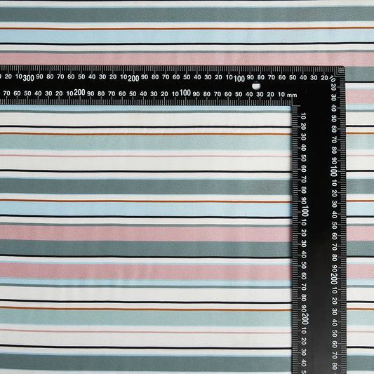 Polyester Spandex Stripes Pattern Satin Fabric