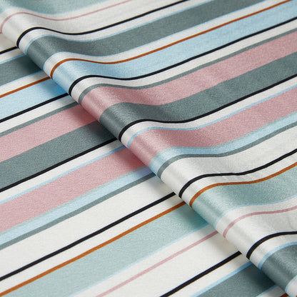 Polyester Spandex Stripes Pattern Satin Fabric