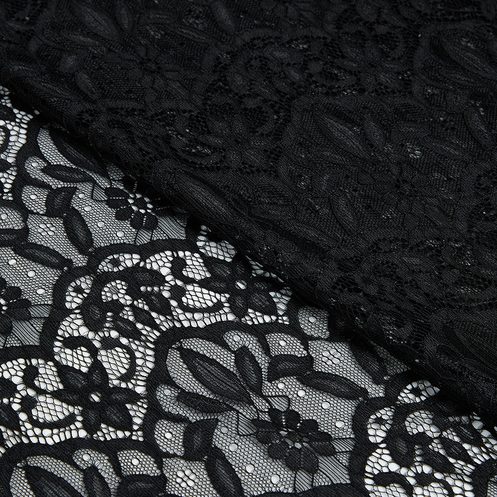 Polyester Flower Pattern Lace Fabric