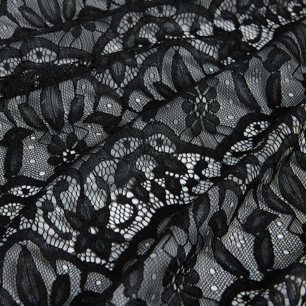 Polyester Flower Pattern Lace Fabric