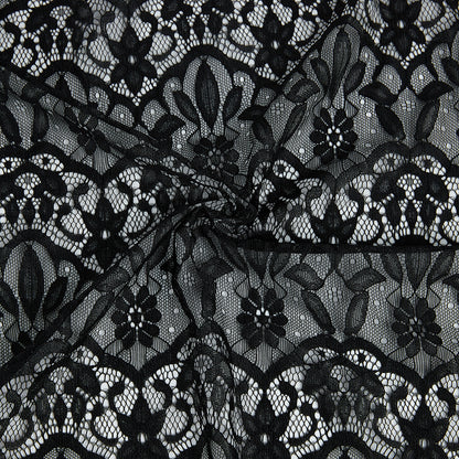 Polyester Flower Pattern Lace Fabric