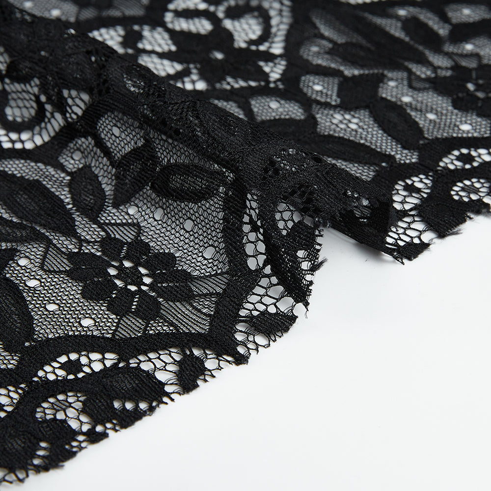 Polyester Flower Pattern Lace Fabric