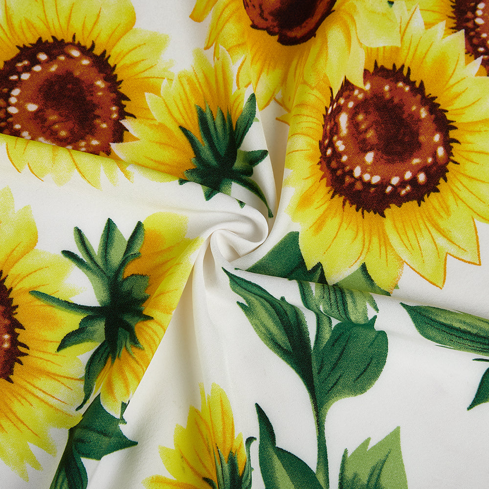 Polyester Flower Pattern Chiffon Fabric