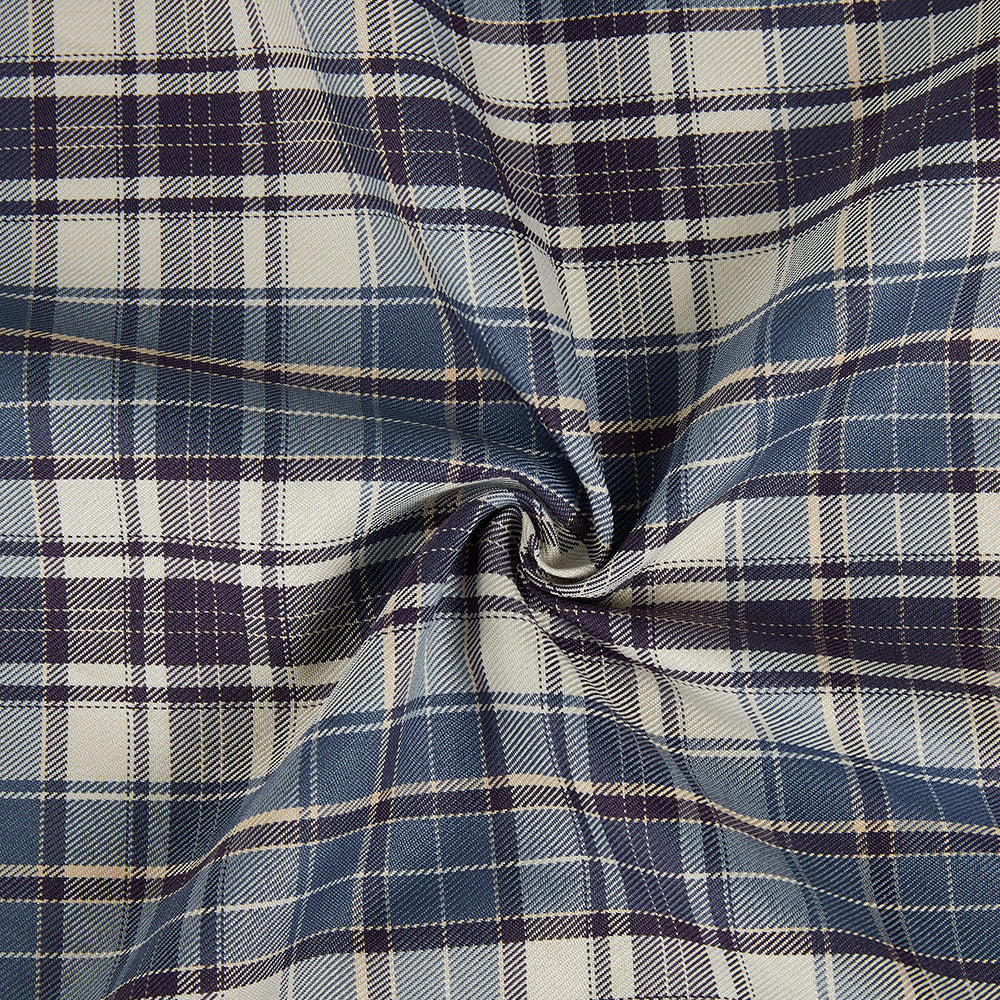 Polyester Check Pattern Twill Fabric