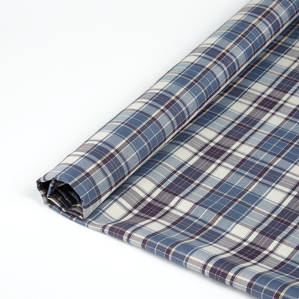 Polyester Check Pattern Twill Fabric