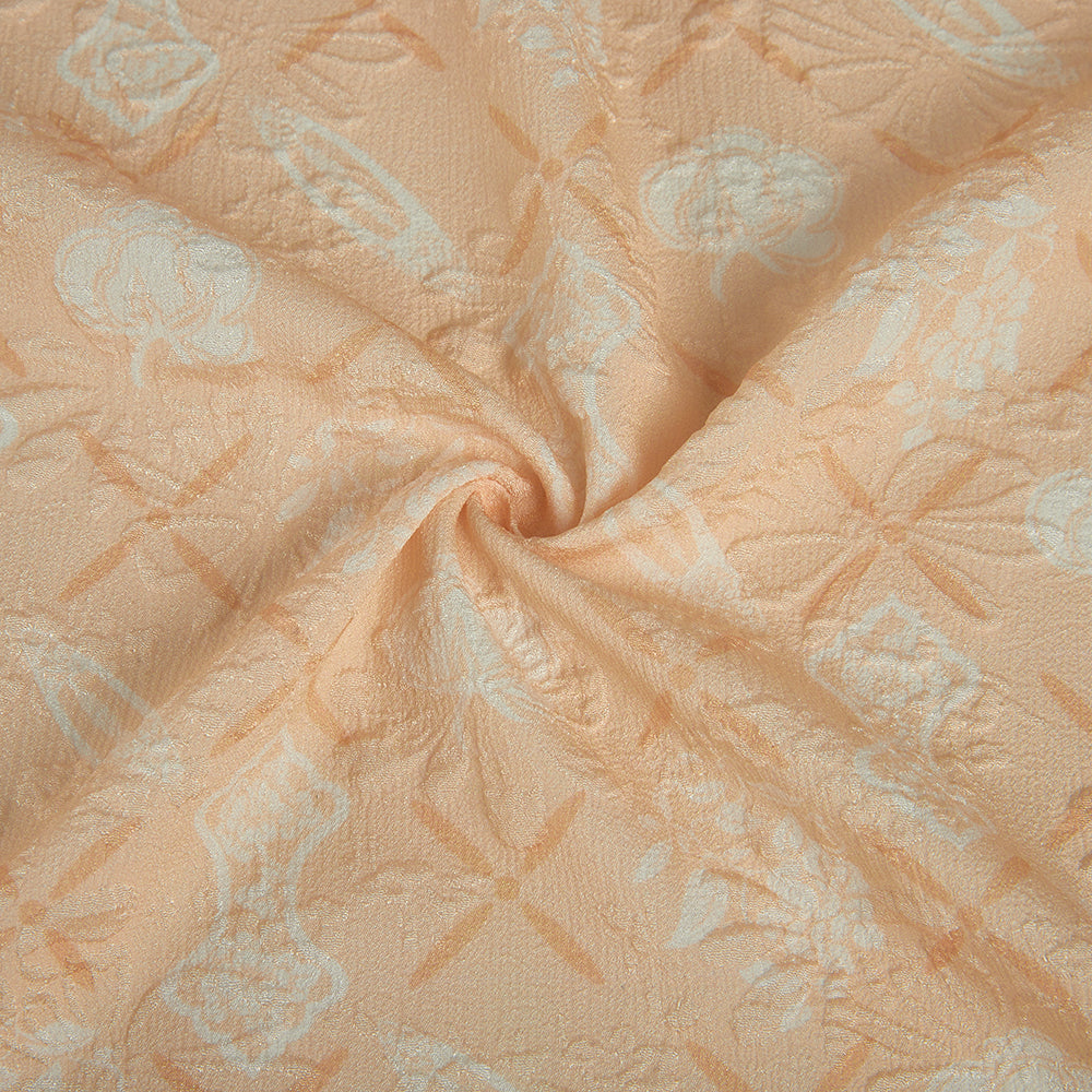 Polyester Embossed Flower Pattern Printed Fabric